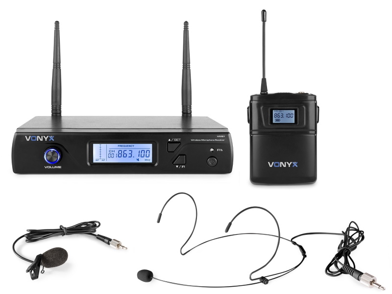 VNX 179261 Vonyx WM61B MicrÃ³fono inalÃ¡mbrico UHF 16Ch con petaca emisor